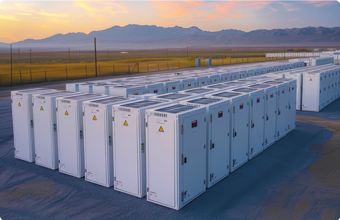 蓄電池が並べられた風景画像